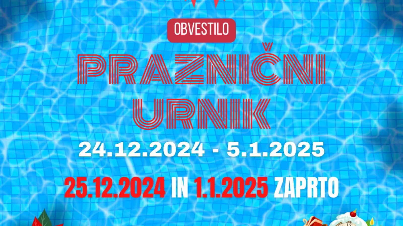 Praznični urnik na bazenu